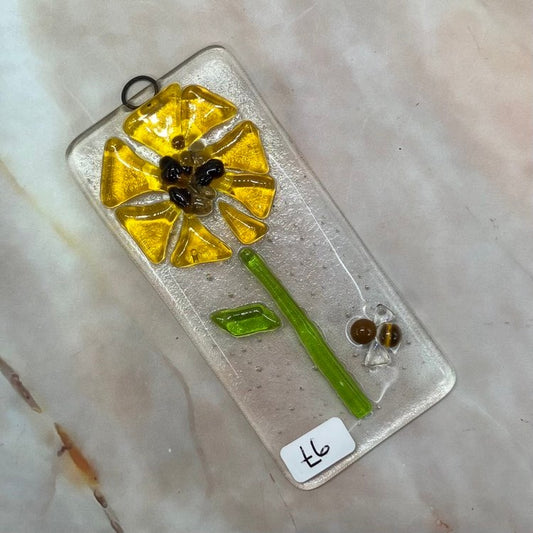 Sunflower Window Hang / Sun Catcher | Fused Glass