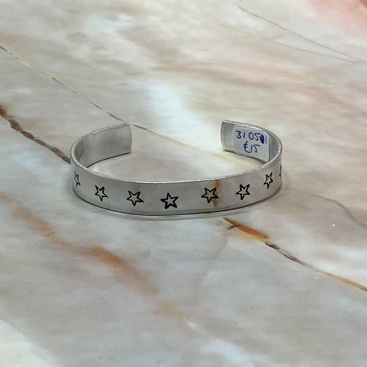 Hand-Stamped Aluminium Cuff Bracelets
