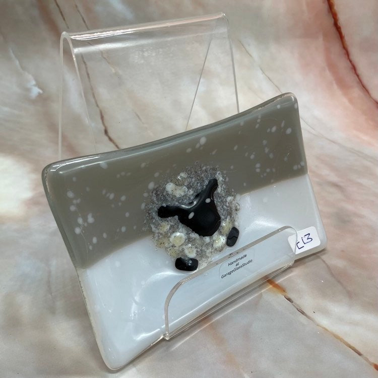 Snowy Sheep Soap Dish | Fused Glass | 2 Designs